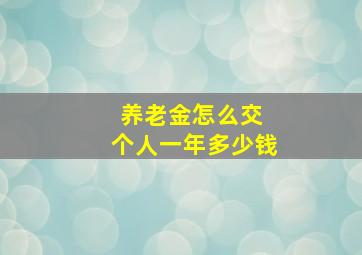 养老金怎么交 个人一年多少钱